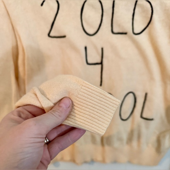 Kling Cream Sweater 2 Old 4 School Stitching Size 2 - Picture 4 of 8